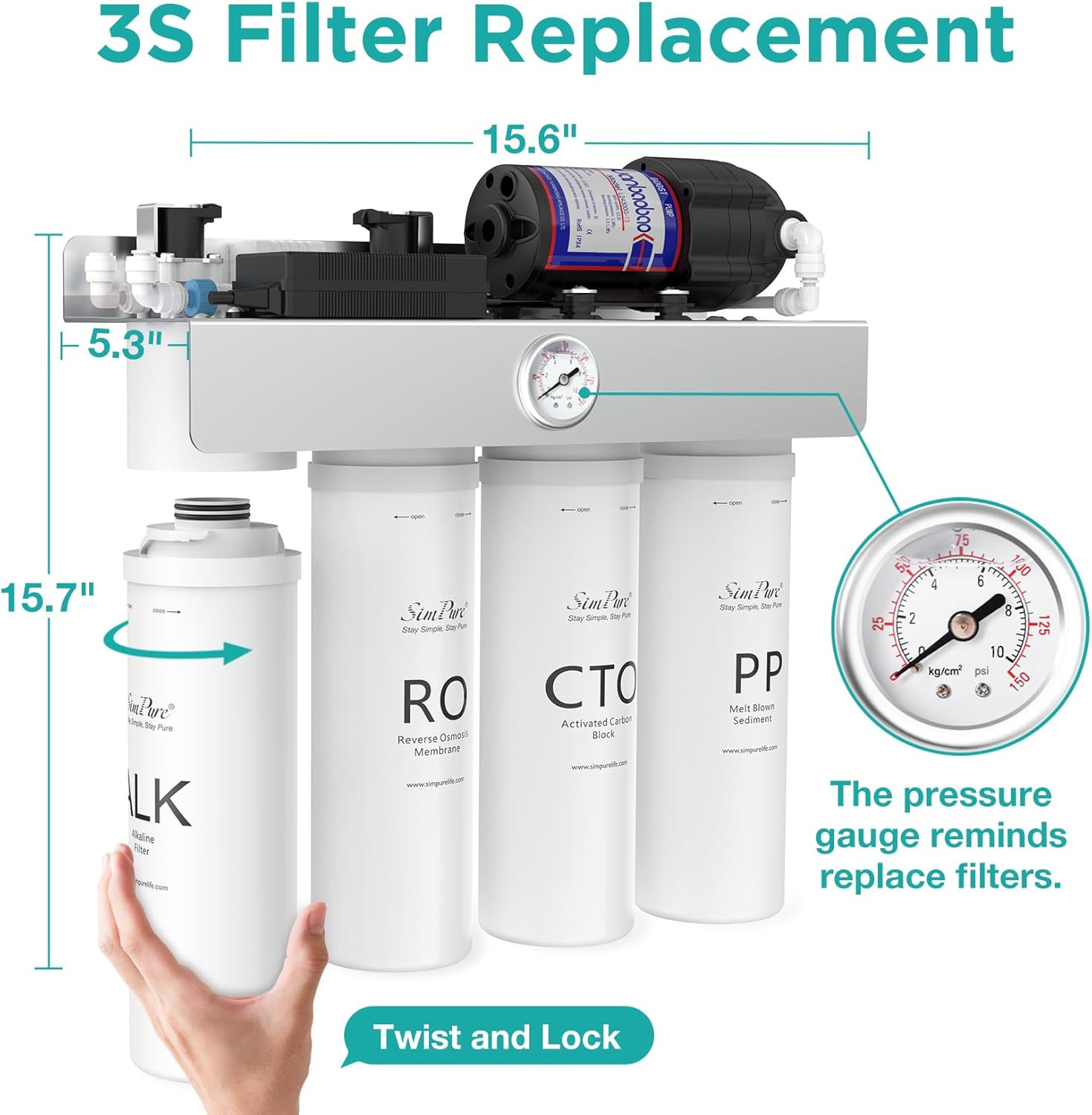 T1-400ALK NSF Certified Tankless UV RO Water Filter System, 400 GPD