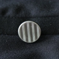 London Badge & Button Co Blazer Cuff 15mm Antique Silver Herringbone England