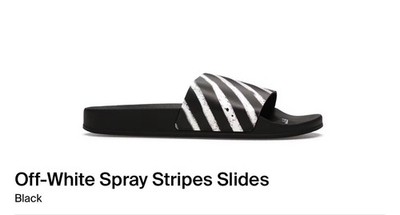 Off-White x Virgil Abloh Black Spray Stripe Slides Sandals Verpackung Dior