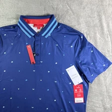 Redvanly Langham Polo Shirt Golf Rugby PUREpoly Mazarine Blue Men's Size L