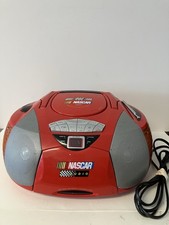 NASCAR Portable Boombox Radio CD Cassette Power Cord or Batteries NC150RD read