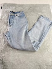 Missguided Womens Jeans 4 Light Wash High Rise Wrath Split Hem Denim Pants