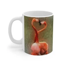 Flamingos 'Love Birds' Ceramic Mug 11oz