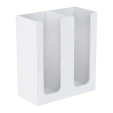 Acrylic Coffee Cup And Lid Storage Organizer Holder 2 Compartments White