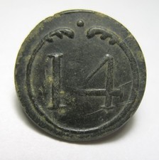 Small button 14 Polish Regiment Napoleon Army original relic 1812