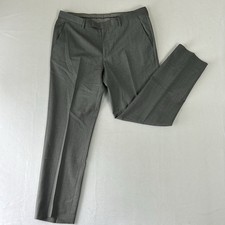 Hugo Boss Men  s 36x30 Gray Wool Dress Pants Flat Front Classic Fit