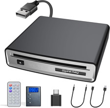 Portable CD Player for Car,Truck External Car CD Player, USB or AUX Connection,A