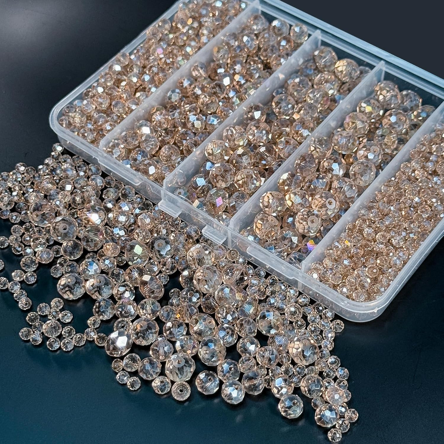 800Pcs 4/6/8/10Mm Crystal Glass Beads for Jewelry Making Beads for Bracelets Nec