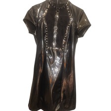 S & M pleather bondage style dress womens medium dominatrix