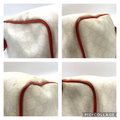 GUCCI Mini Boston Hand Bag Joy Line GG Supreme Leather White Orange Auth_0135 - Picture 16 of 21
