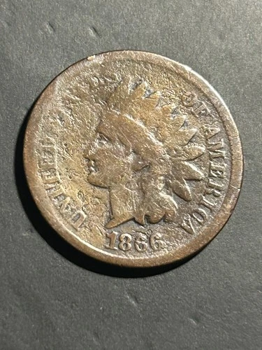 1866 Indian Head Penny Cent! Tougher Date! Album Filler