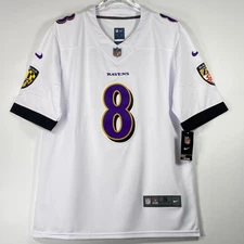 Lamar Jackson #8 White Embroidered Jersey S-4XL