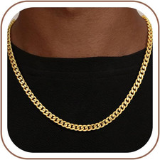 18K Gold over 925 Sterling Silver 3.5MM/5MM/7MM Cuban Chain