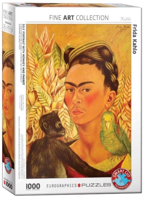 Frida Kahlo Monkey & Parrot 1000pc jigsaw puzzle by Eurographics 680mm x 490mm