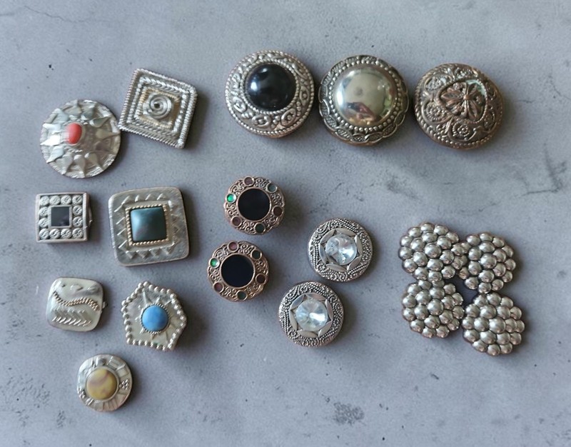 Vintage Metal Button Covers Assorted. 18 Total