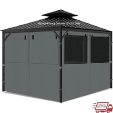 2-in-1 Gazebo Curtains Waterproof Privacy Screen Mosquito Net Easy Installation