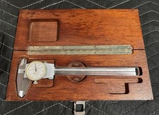 Brown & Sharpe 6” Dial Caliper 599-579-4 .001" Graduation Wood Case Swiss Made