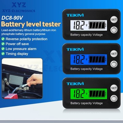 DC 12-72V LCD Electric Vehicle Lead-Acid Lithium Battery Indicator Voltmeter