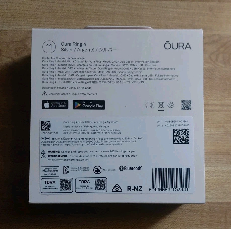 Умное кольцо Oura Ring 4 — размер 11 — серебристое — трекер активности 4-го поколения - Изображение 2 из 4