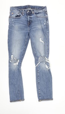 GAP Damen blau Distressed Skinny Jeans Größe 12 normale Passform