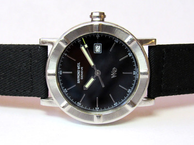 RAYMOND WEIL W1 PARSIFAL 6100 STAINLESS STEEL MENS WATCH w/NEW STRAPS & BATTERY