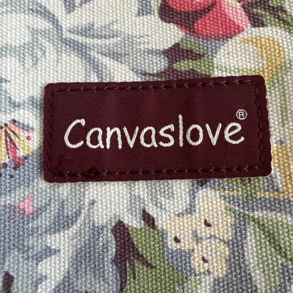 Estojo de viagem acolchoado para laptop Canvaslove com padrão floral, detalhes dourados, alças - Imagem 2 de 4