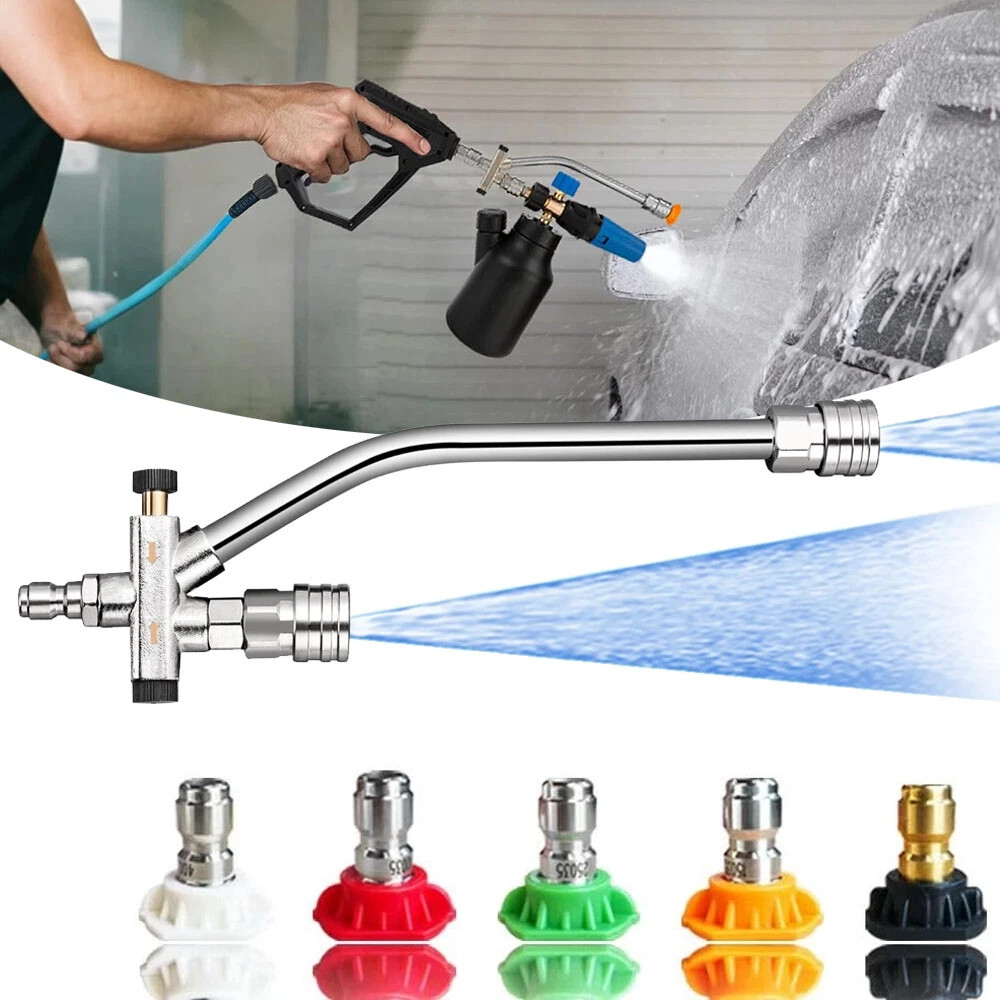 Foam Cannon with Dual Connector 1/4 Inch Lance Nozzle and 5 Nozzle Tips