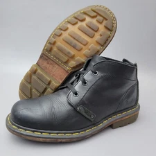 Dr Doc Martens Mens Size 10 Black Combat Boot Leather Lace Up Moto 
