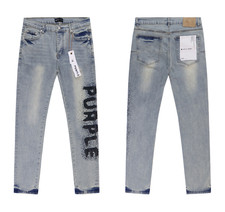New Purple Brand Men's Personality Logo Printing Design Pants Casual Retro Jeans