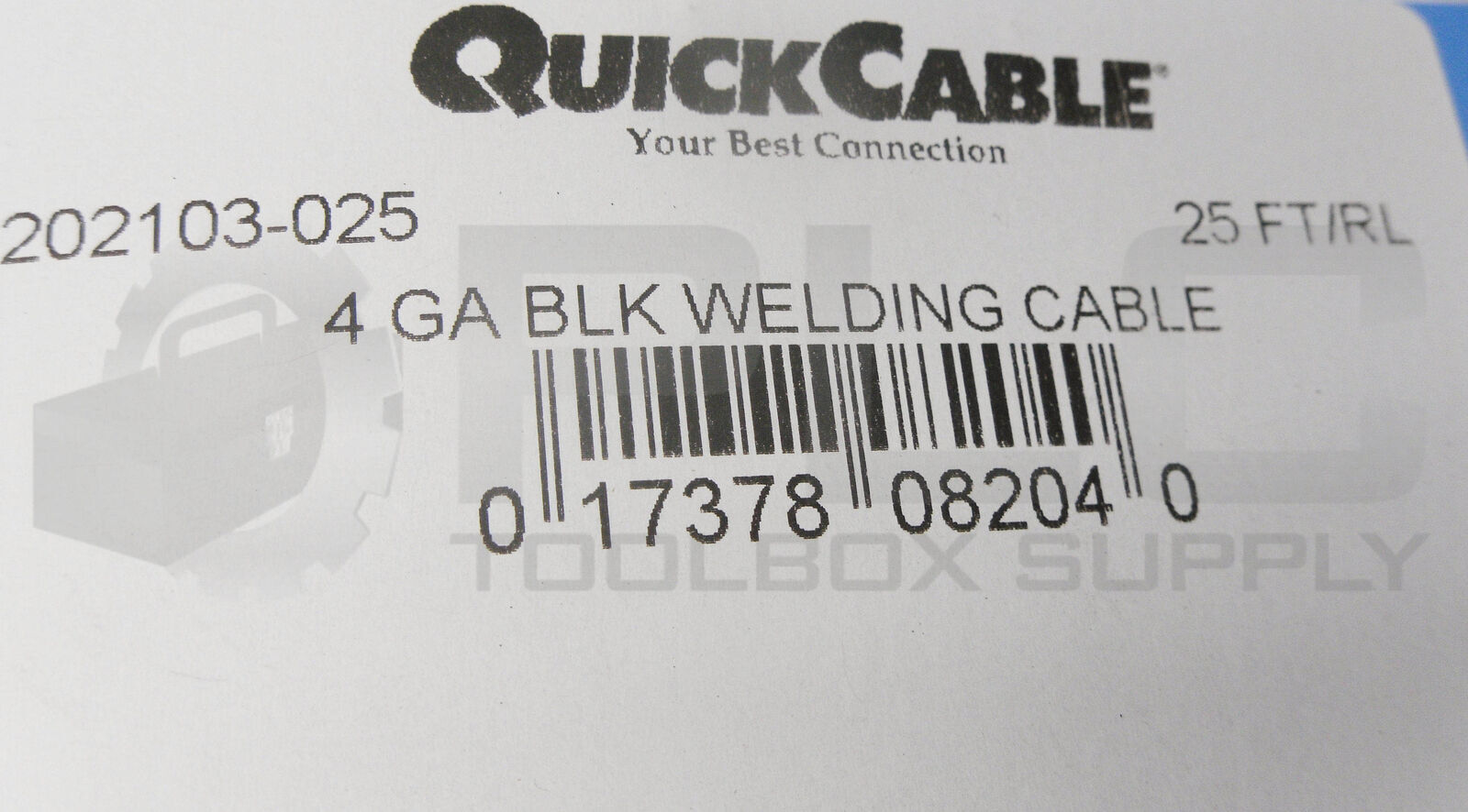 NEW QUICK CABLE 202103-025 4 GA BLACK WELDING CABLE 25FT | eBay