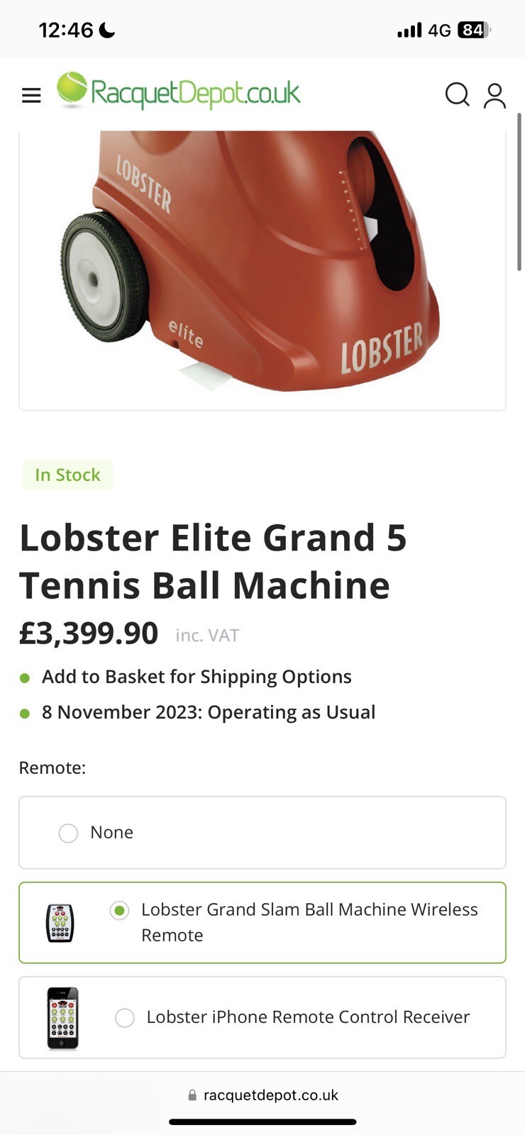Lobster Elite Grand 5 Tennis Ball Machine Full Working Order eBay