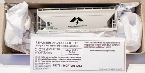 Tolva cubierta Accurail HO #81711 ACF 2 bahías - Kit -- Morton Salt USLX #620 (gris | Zustand: New