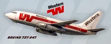Western Airlines Boeing 737-247 Handmade 2" x 5" Fridge Magnet (PMT1690)