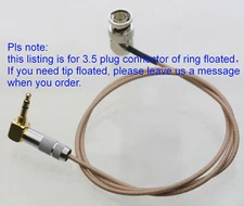 Time code Cable 28" elbow BNC Plug to 90° 3.5mm TRS DSLR SYNC Genlock Camera