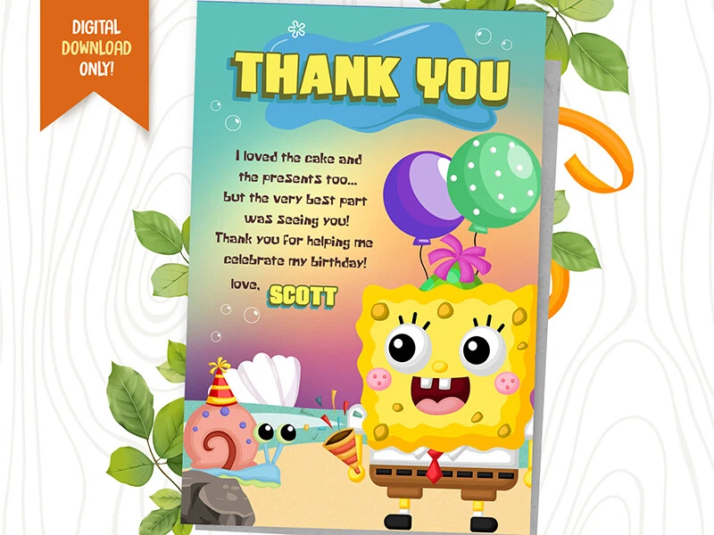 Spongebob Birthday Cards Printable