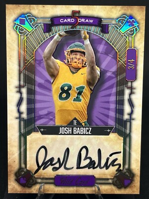 Josh Babicz 2022 Wild Card 5 Draw CONTEMPORARY PURPLE RC AUTO /4 #5CDCN-81 Bison