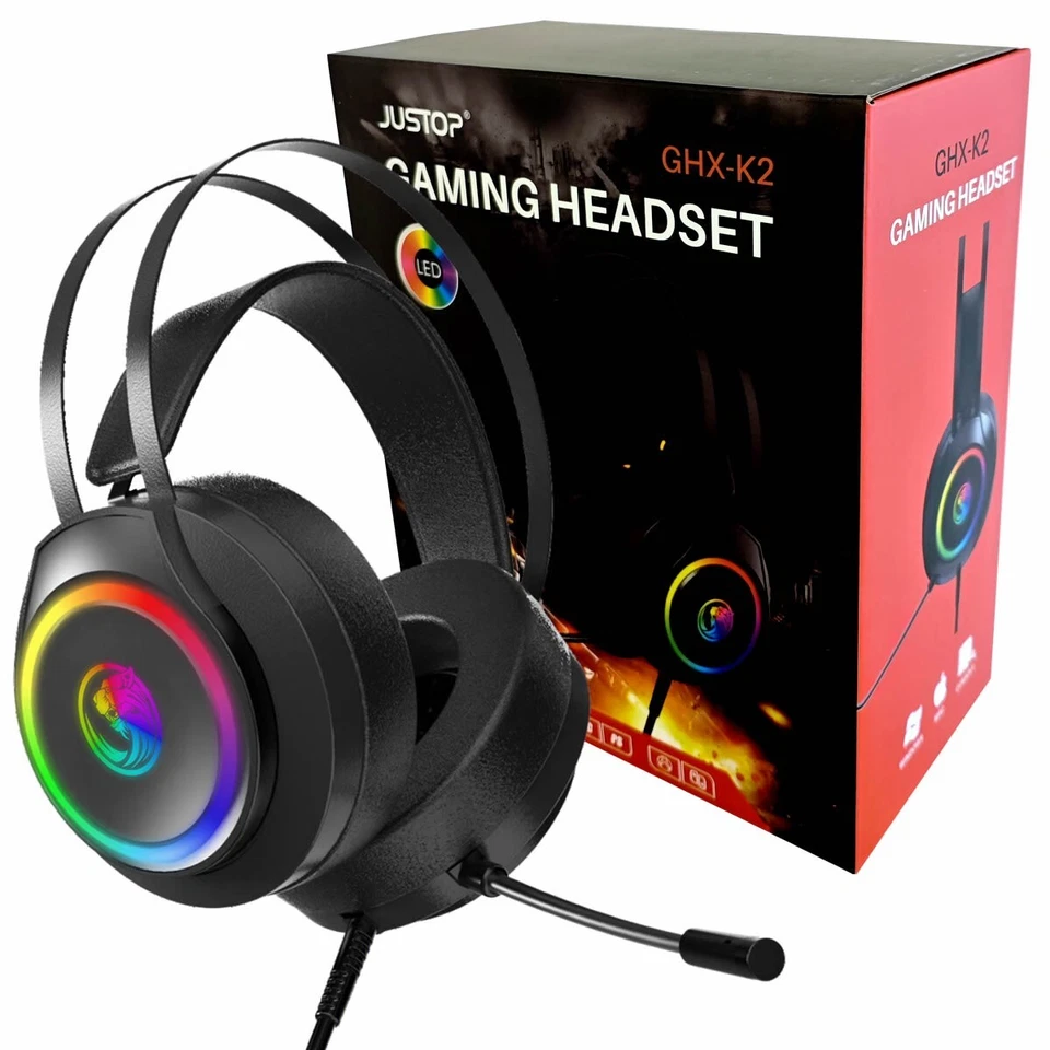 Gaming Headset With Microphone Headphones Mic 3.5mm For PC Laptop Xbox One PS4/5 - Image 3 of 4