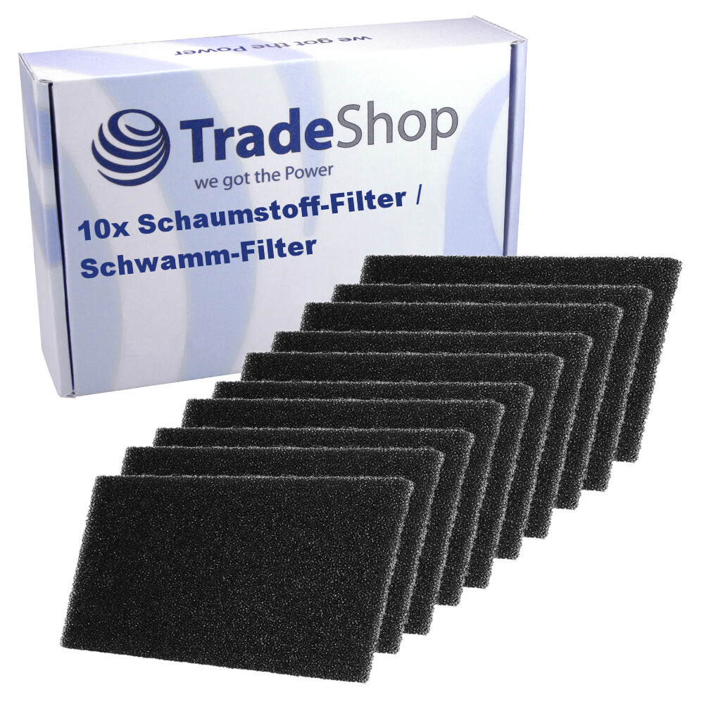 10x Schaumstoff-Filter Wäschetrockner - 225x107x8mm Für Privileg V-ZUG Whirlpool