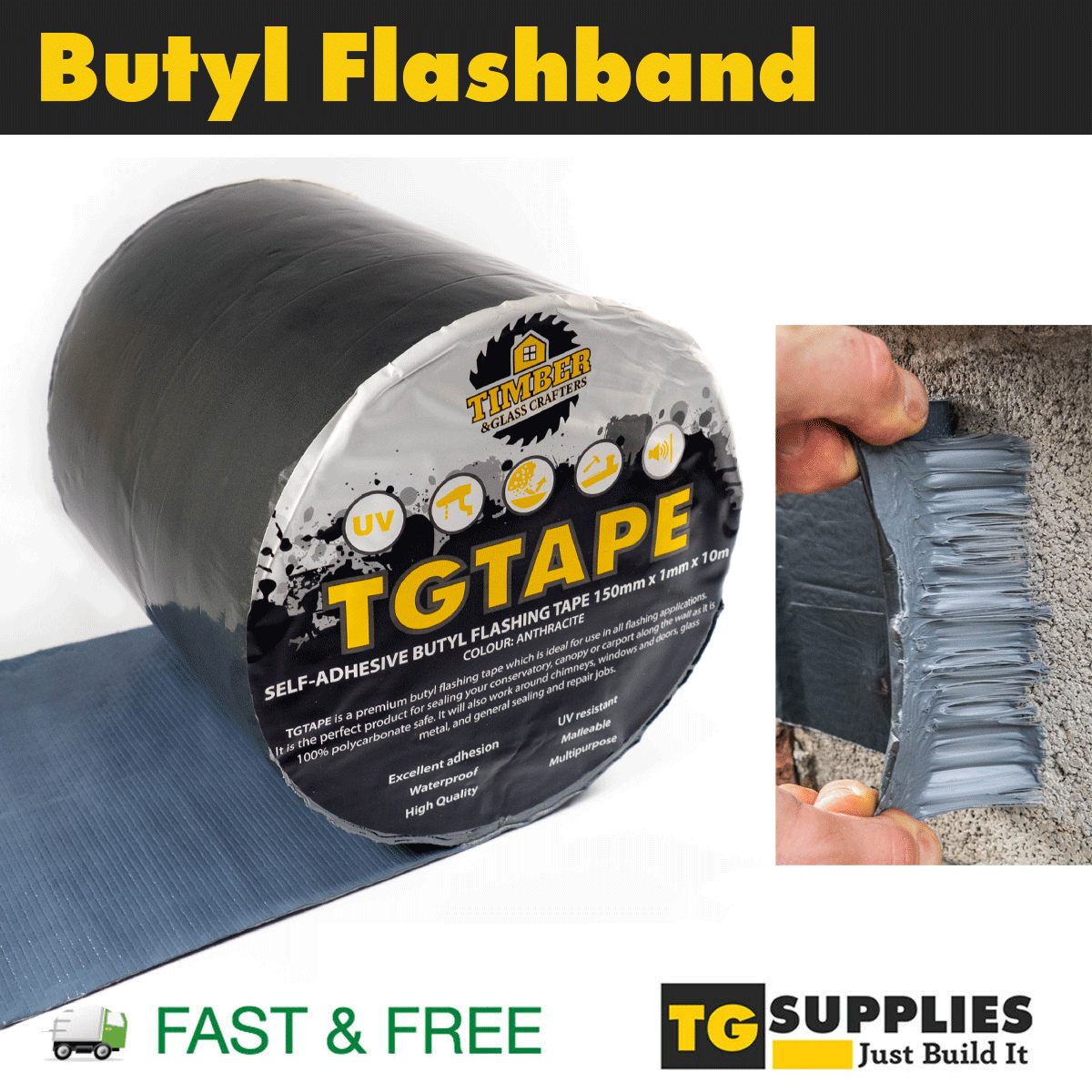 Ultra Strong Butyl Tape Lead Alternative 1mm Roofing Flashing Flashband - TGTAPE - Foto 10
