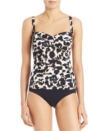 NWT La Blanca DElux 34DD In The Shadows Underwire Bandeau Tankini Swim Top  60605 726419028748 | eBay
