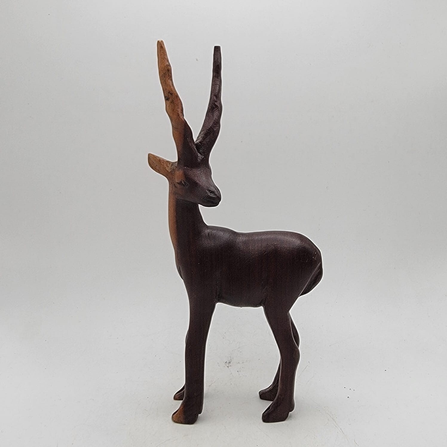 Hand Carved Wooden Antelope Gazelle Vintage 6.5