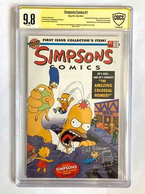 Simpsons Comics #1 CBCS 9.8 Sketched Signed by Groening, Morrison, C & S Vance