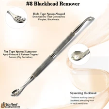 Blackhead Whitehead Remover Acne Pimple Spot Blemish Facial Skin Double Spoon 