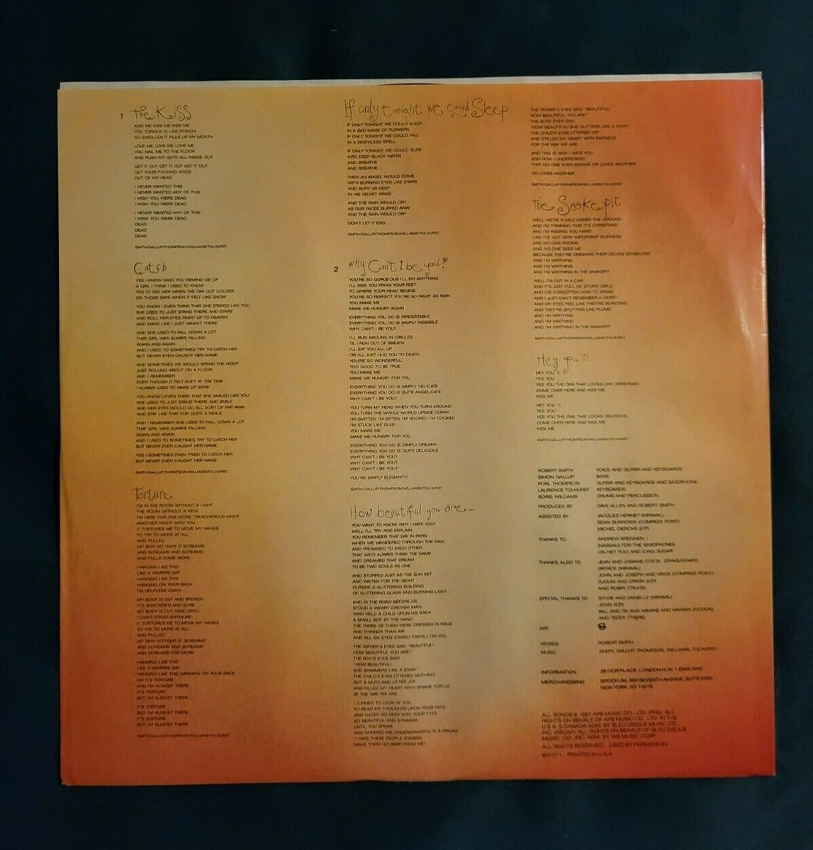 THE CURE-Kiss Me, KissMe, Kiss Me Double LP 60737-1 1987 | eBay
