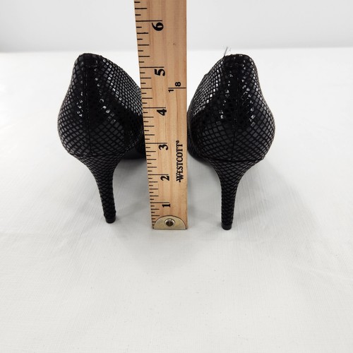 Alfani Jeules donna ecopelle nero serpente liscio elegante slip on tacco 6,5M - Foto 6 di 8