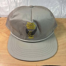 Vintage Ohio State Highway Patrol Trucker Hat Snapback Rope Cap USA Made