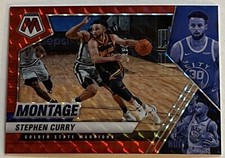 2020-21 Panini Mosaic Stephen Curry Montage Red Prizm GSW #28