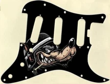 Stratocaster Strat Pickguard Custom to fit Fender SSS11 Hole Elite Crafty Wolf B