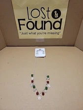 Claire's Christmas Holiday Snowflakes Jingle Bells Necklace and Earring Set 