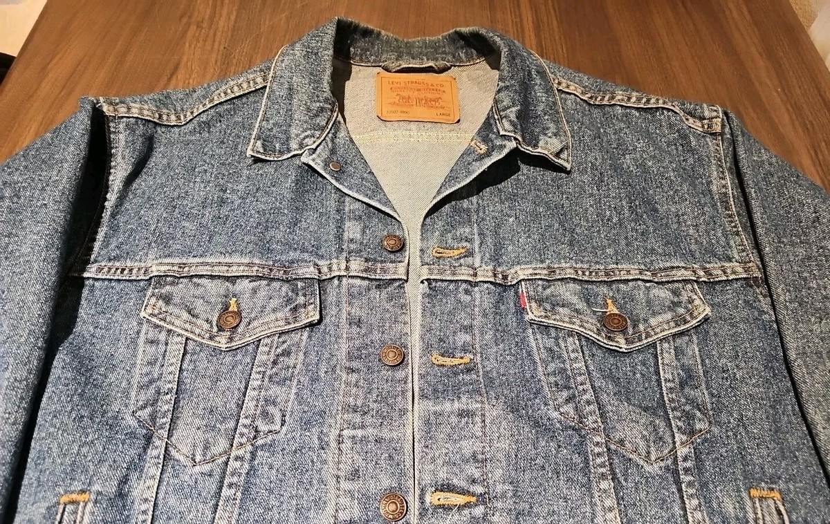 Vintage Levis Jacket Mens Large Blue Denim 1993 Trucker 70507-4890
